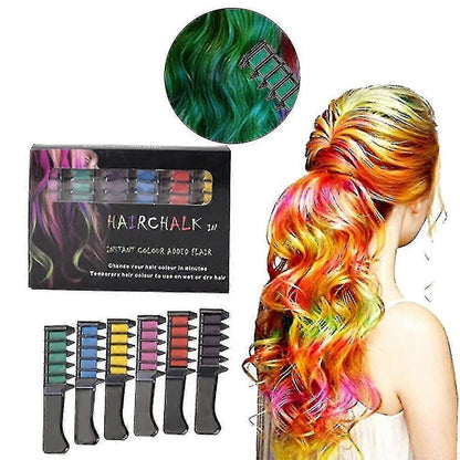 Set de 6 Tiza de Colores Para Cabello – Lavables y Seguros
