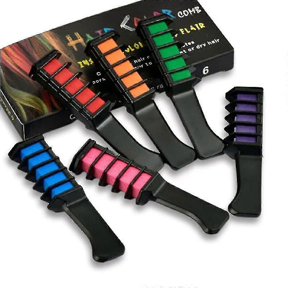 Set de 6 Tiza de Colores Para Cabello – Lavables y Seguros