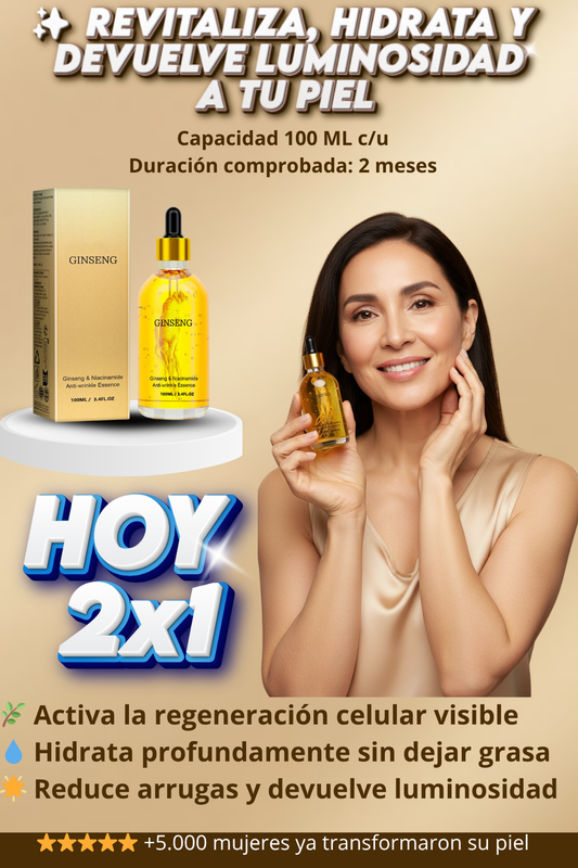 Oferta Especial 2x1 en Serum de Ginseng Original con la Raiz