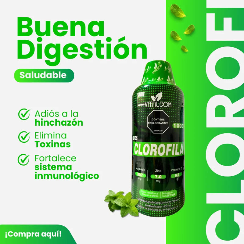 Clorofila Líquida Vitalcom 1000 ml – Más Salud, Más Potente, Más Natural