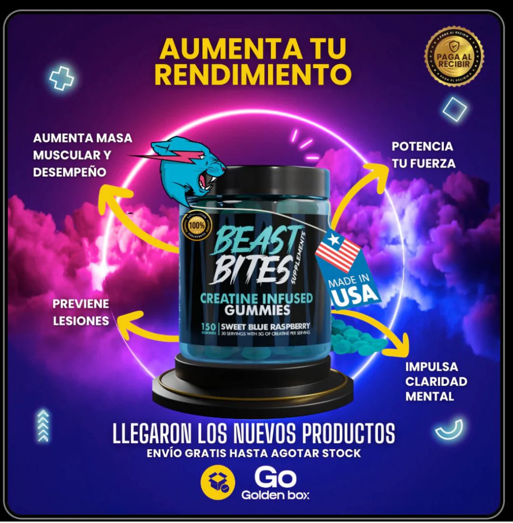 Beast Bites | Creatina en Gomitas (120 unidades)